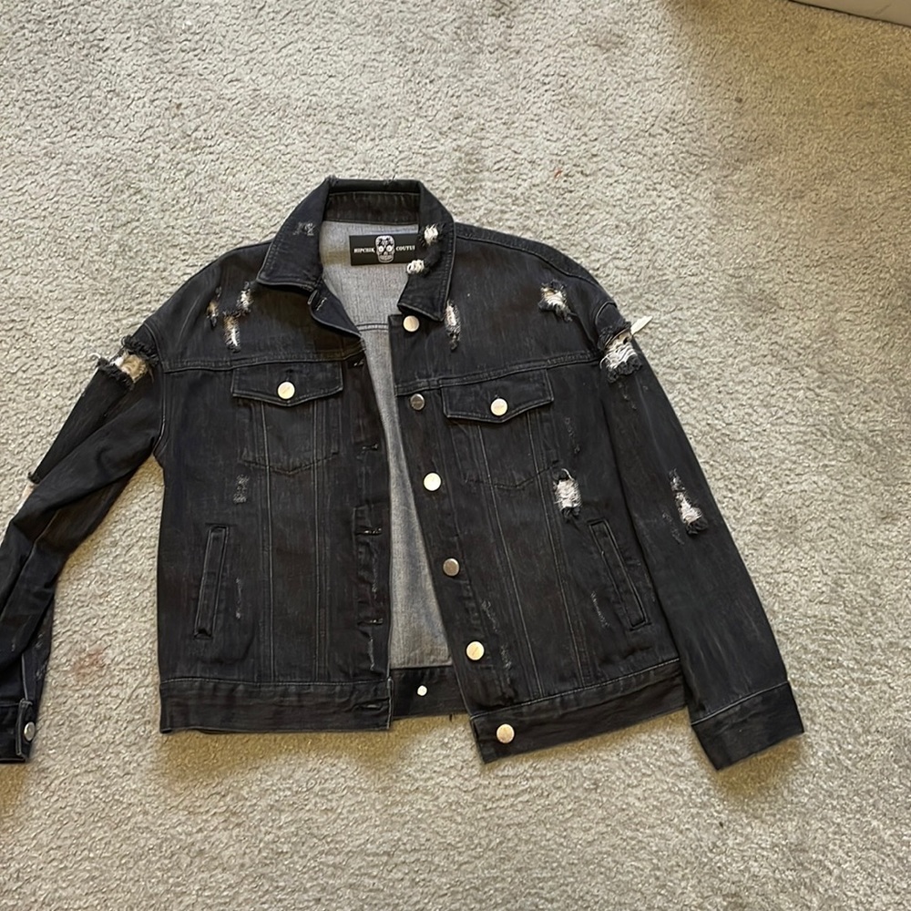 HIPCHICK COUTUR SKULL DENIM JACKET SIZE M